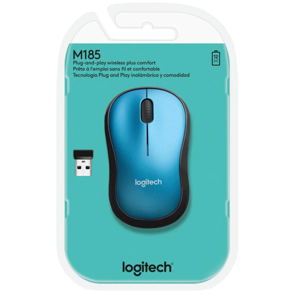 Logitech Mouse Inalambrico M185 Blue Nitro Shop